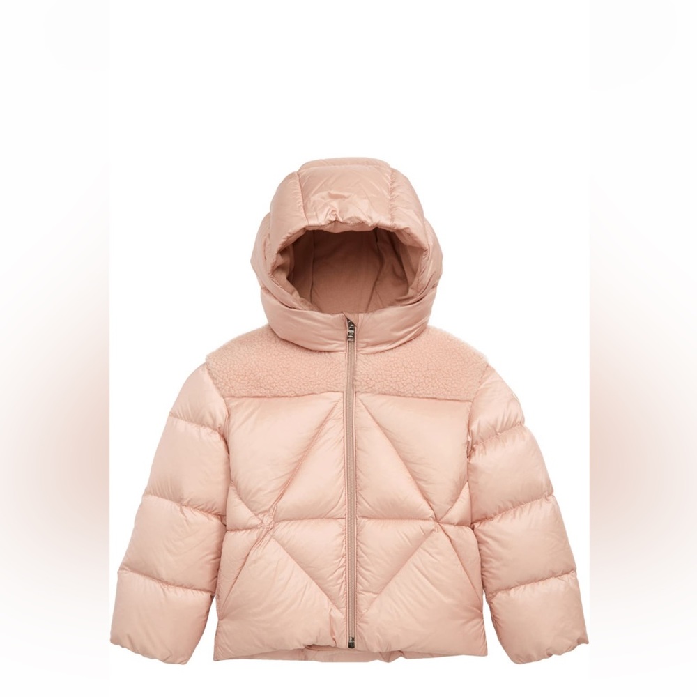 Moncler Arabette Faux Shearling & Nylon Down Puffer Jacket